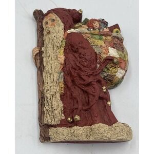 Vintage June McKenna Santa 4" Figurine Ornament 1985 Signed Christmas Ornament